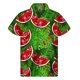 thumbnail image 3 of Camisa hawaiana con estampado de sandía tropical para hombre, camisas hawaianas con estampado de frutas en 3D, blusas de verano con botones y solapa de manga corta, 3 of 5