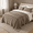 Truffle Taupe Brown-Full/Queen (92" X 96"), variant on Bright White Full/Queen (92" X 96") Waffle Weave Cotton Bed Blanket
