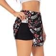 thumbnail image 3 of Lsque Vintage Skull Casino Printed Women's Running Shorts with Liner Pockets,Elastic Quick Dry Workout Athletic Gym Yoga Shorts,Womens High Waist Shorts-Small, 3 of 9