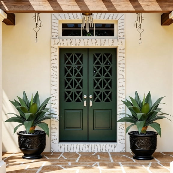 20in Faux Agave Plant, UV Protected Green Artificial Agave, Unpotted Mini Fake Succulent for Indoor Outdoor Decoration