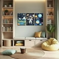 thumbnail image 2 of Hieng 3 Pieces Space Wall Art Astronaut Pictures Rocket Canvas Prints Space Adventure Theme Paintings Explore Dream Galaxy Artwork for Kids Room Decor Unframed, 2 of 6