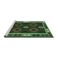 thumbnail image 2 of Ahgly Company Machine Washable Indoor Rectangle Oriental Turquoise Blue Traditional Area Rugs, 6' x 9', 2 of 4