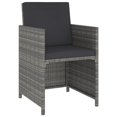 thumbnail image 4 of vidaXL 6 Piece Outdoor Dining Set Poly Rattan and Acacia Wood Grey, 4 of 10