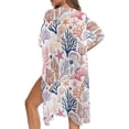 thumbnail image 5 of Xoenoiee Starfish Seashell Coral Print Women's Swimsuit Cover Up 2026 Summer Lightweight Cardigan Short Sleeve Boho Kimono Oversized Open Front Sweater Tops, 5 of 7