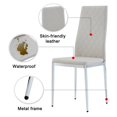 thumbnail image 6 of Hassch Dining Chairs Set of 4, Gray Chairs for Dining Room, Kitchen Chairs with Metal Legs and PU Leather Padded Seat High Back, 6 of 8