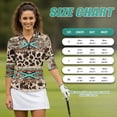 thumbnail image 7 of Uorisanigo Brown Cow Pattern Tribe Womens Golf Shirt Versatile Comfortable Quick Dry Athletic Polo Shirts Fashion 3/4 Sleeve Tennis Tops with Zip Up Collar Casual Daily Wear Size S, 7 of 7