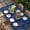 Blue, variant on Retro Green Table Cloths for 5 Foot Rectangle Tables, Vintage Rustic Plants Trees Lines Pattern Patio Waterproof Elastic Fitted Tablecloths, Washable Rectangular Table Cover for Camping