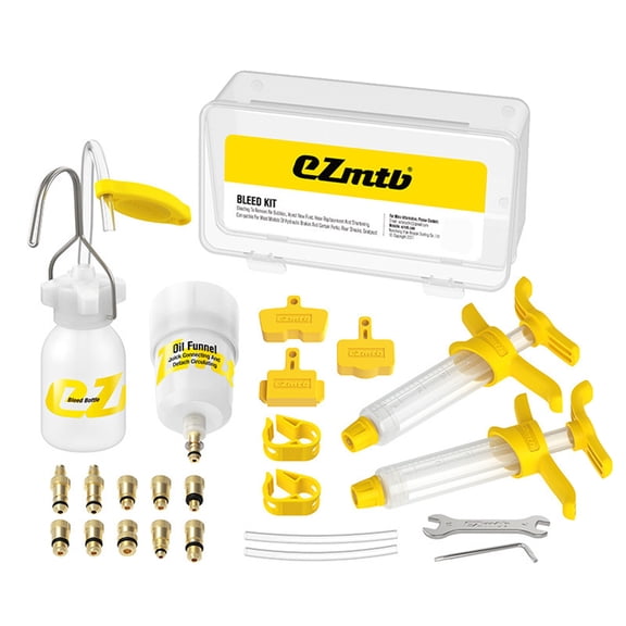 Bicycle Hydraulic Disc Brake Oil Bleed for ,,,Avid, Road Bike Repair Tool,1 x Bicycle Brake Oil Bleed kit,yellow & transparent
