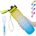 thumbnail image 1 of XISOBO 1 Litre with Time Markings Premium Plastic Sports Water Bottle, 1 of 2