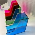 thumbnail image 4 of Acrylic magazine holder, inclined desk folder sorter in plastic, office folder B. Desk organizer., 4 of 4