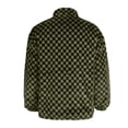 thumbnail image 3 of SUNSIOM Men’s Winter Fuzzy Coat, Checkerboard Print Long Sleeve Front Zipper Fleece Outwear Warm Jackets, 3 of 6
