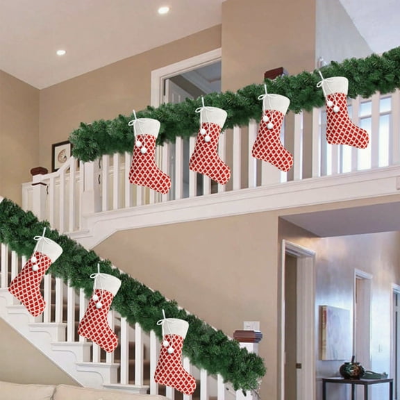 LSLJS Christmas Stockings 17.7" Large Knitted Personalized Xmas Hanging Stocking Christmas Socks for Holiday Fireplace Party Favors Family Gift Bag, Christmas Decorations