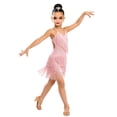 thumbnail image 4 of FYDUU Kids 1920S Flapper Dress for Girls Spaghetti Strap Latin Dance Dress Sleeveless Tassel Sequin Fringe Dresses Performance Clothes 18-24 Months, 4 of 4