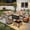 Beige, variant on Ovios 11 Pieces Patio Furniture Set All-Weather Wicker Outdoor Sectional with 54" Fire Pit, Swivel Chairs & Solar Table