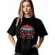 thumbnail image 1 of Camiseta de mujer, camisetas de manga corta, camisetas casuales, camisetas de cuello redondo con corazones y paraguas para el Día de San Valentín para mujer, 1 of 8
