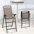thumbnail image 3 of Costway 2 PCS Patio Bar Chair Folding Bar Height Metal Frame with Footrest Garden Coffee, 3 of 8