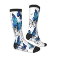 thumbnail image 3 of Balery Blue Flying Butterflies Fun Novelty Socks Men'S Women'S Crew Socks Funny Crazy Novelty Socks Quirky And Cool Socks, 3 of 9