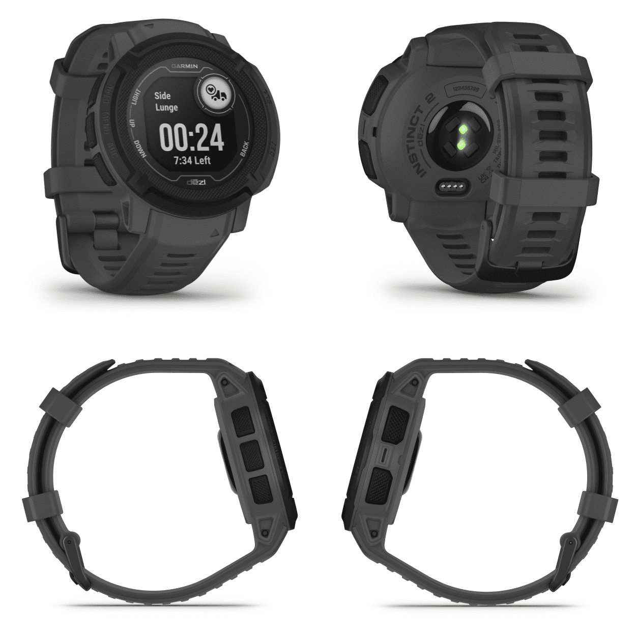 Garmin Instinct 2 - Dezl Edition - 45 mm - Mavericks - sport watch with band - silicone - wrist size: 135-230 mm - monochrome - 32 MB - Bluetooth, ANT+ - 1.83 oz