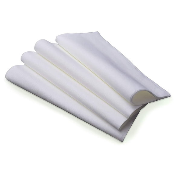 " OCCASIONS " Wedding Party Linen Feel White Prefolded 8" x 4" Dinner Paper Napkins (120, Prefolded for Silverware)