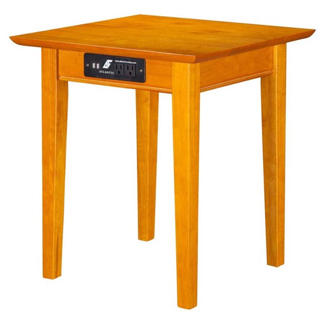 Leo & Lacey Charger End Table in Caramel Latte