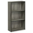 thumbnail image 1 of Furinno Basic 3 Tier Open Bookcase Storage Shelf Organizer, Oak Gray/Black, 1 of 5