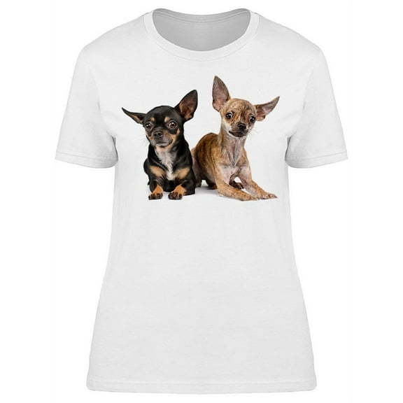 Two Curious Chihuahuas T-Shirt Women -Image by Shutterstock, Female 3X-Large