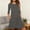 Gray, variant on Sakmal Moomoos for Women Long Sleeve Sleepwear Cute Solid Crew Neck Womens Nightgown with Pockets