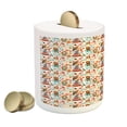 thumbnail image 2 of Colorful Piggy Bank, Forest Animals and Foliage Pattern with Fox Wolf Snail and Mosquito Cartoon Jungle, Ceramic Coin Bank Money Box for Cash Saving, 3.6" X 3.2", Multicolor, by Ambesonne, 2 of 4