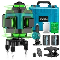 Laser Level, BOBLI 16 Lines Bluetooth Laser Level Self-Leveling Tool, 200ft Outdoor Rugged, 4D Green Cross Line Professional Construction Laser for Home Improvement Layout or Architectural Design