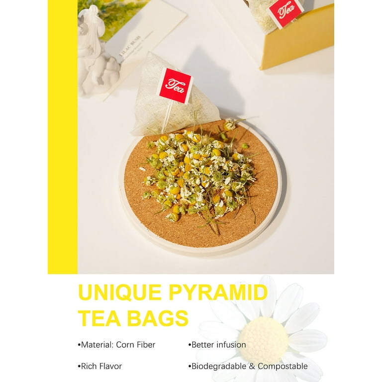 TeeLux Chamomile Tea Bags, Herbal Caffeine-Free Tea, 100 Count