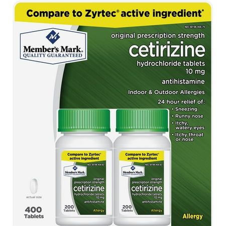MM 10mg Cetirizine Hydrochloride Antihistamine (400