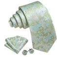 thumbnail image 2 of Set de Corbata Barry.Wang Verde Salvia y Azul Bebé con Estampado Floral, 2 of 6