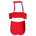 thumbnail image 7 of WRKEKC Girls Bikini Set 2 Piece Solid Color Nylon Halter Top and Bottom with Removable Pads 2-12 Years, 7 of 7