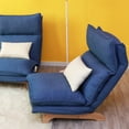 thumbnail image 5 of Single Sofa Reclining Chair, Japanese Chair Lazy Sofa, foldable reclining chair leisure single sofa functional chair, Adjustable Chair for Reading TV Watching Dark Blue, 5 of 7