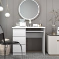 thumbnail image 2 of Costway 3-Drawer Computer Desk Writing Table Home Office w/Keyboard Tray White, 2 of 10