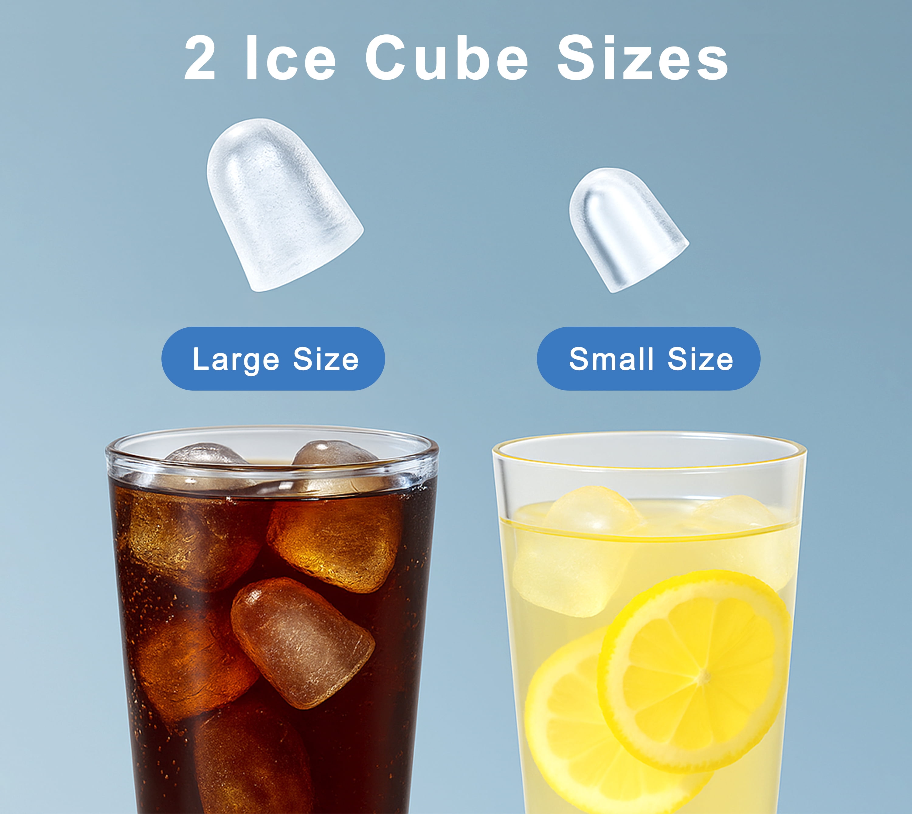 Ice Maker Machine - 26Lbs/24Hrs, Self-Cleaning, 2 Ice Sizes (S/L), Fast 6-Min Cycle, with Infrared Sensor for Home/Office/Commercial Use