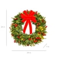 thumbnail image 7 of Best Choice Products 24in Pre-Lit Battery Powered Christmas Wreath Decoration w/ 70 Lights, 96 PVC Tips, Ribbons, 7 of 7