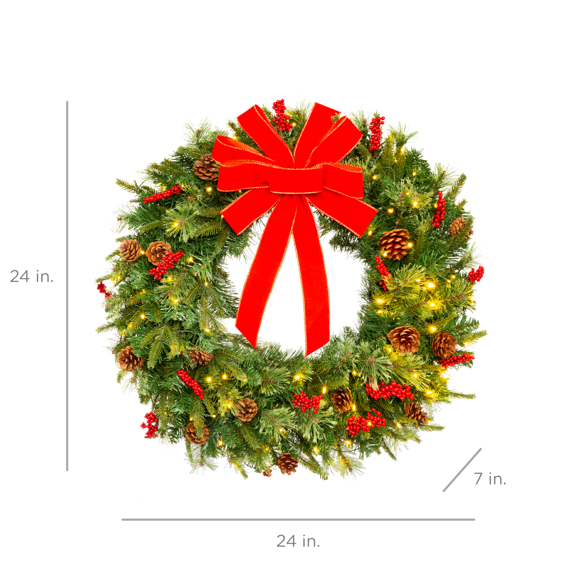 Best Choice Products 24-Inch Pre-Lit Christmas Wreath photo 7