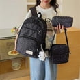thumbnail image 3 of Resicozy 2026 Cute Polka Dot Backpack 4-Piece Set for Teen Nylon Backpack Set Aesthetic Daypack Black, 3 of 4