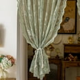 thumbnail image 2 of Sunyuer Rod Pocket Lace Sheer Door Curtain French Retro Style Mesh Floral Semi Voile Curtain for Patio Door Living Room with Tieback, 2 Panels, 2 of 7