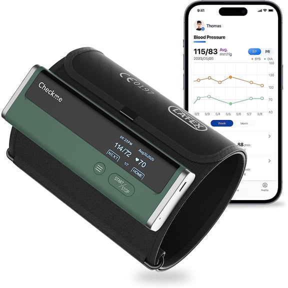 Open Box Checkme Smart Blood Pressure Monitors,Wireless Upper Arm BP Machine with Bluetooth Connection,Support for Multi-user,Free App for iOS and Android,BP2A
