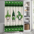 thumbnail image 6 of Green St. Patrick's Day Shower Curtain Set, Waterproof Shower Curtains for Bathroom, Gnomes Watercolor Leaves Rustic Washable Fabric Cloth Bath Curtain for Bathtub Decoration with Hooks 72x78 Inches, 6 of 9