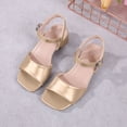 thumbnail image 4 of Owordtank Girls Sandals Solid Color Sparkly Princess Shoes Flower Girl Wedding Party Low Heel Shoes, 4 of 5