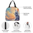 thumbnail image 3 of Yiaed Sunshine Colorful Cloud Rabbit Print Insulated Lunch Bag Reusable Cute Tote Lunch Box, Leakproof Cooler Lunch Bags for Work Office Travel School Picnic, 3 of 5