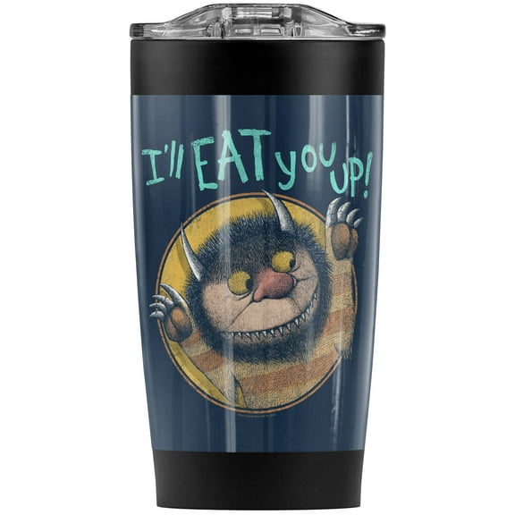 Where The Wild Things Are Eat Stainless Steel Tumbler 20 oz Coffee Travel Mug/Cup, Vacuum Insulated & Double Wall with Leakproof Sliding Lid | Great for Hot Drinks and Cold Beverages