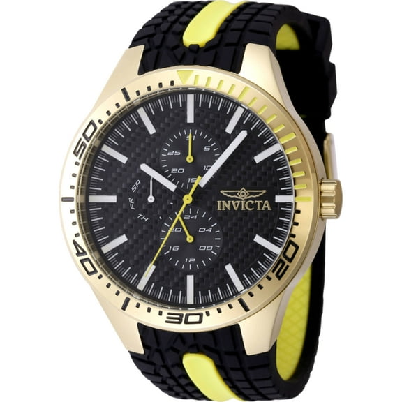 Invicta 48873 Men's Invicta Racing Black and Yellow Strap Watch