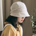 thumbnail image 2 of Sombrero Mujer Primavera y Verano Estilo Coreano Ocio artístico Boina de Lengua de Pato Sombrero de Lavabo Plisado Retro Vacaciones Borde pequeño Sombrero Fresco Moda, 2 of 6