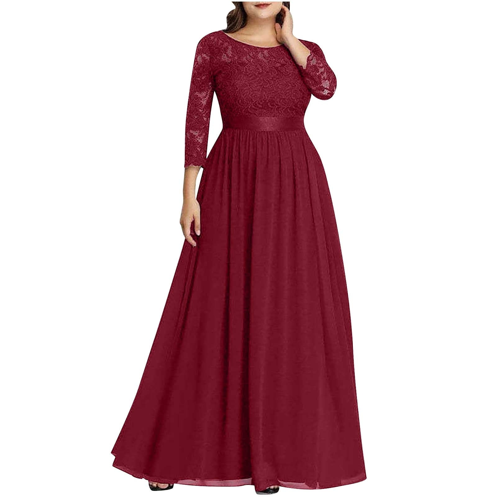 Semi Formal Dress for Women TIANEK Patchwork Floral Three-quarter Sleeve  Elegant Ball Boho Dress Long Maxi Dress - Walmart.com