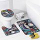 thumbnail image 4 of Juego de 4 cortinas de ducha de Jack Skellington con alfombrillas antideslizantes, tapa de inodoro y alfombrilla de baño, cortina de ducha impermeable con decoración de dibujos animados para baño con, 4 of 8