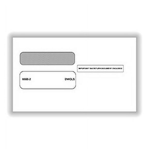 W-2 2-Up Double Window Self Seal Envelope, 100/Pk